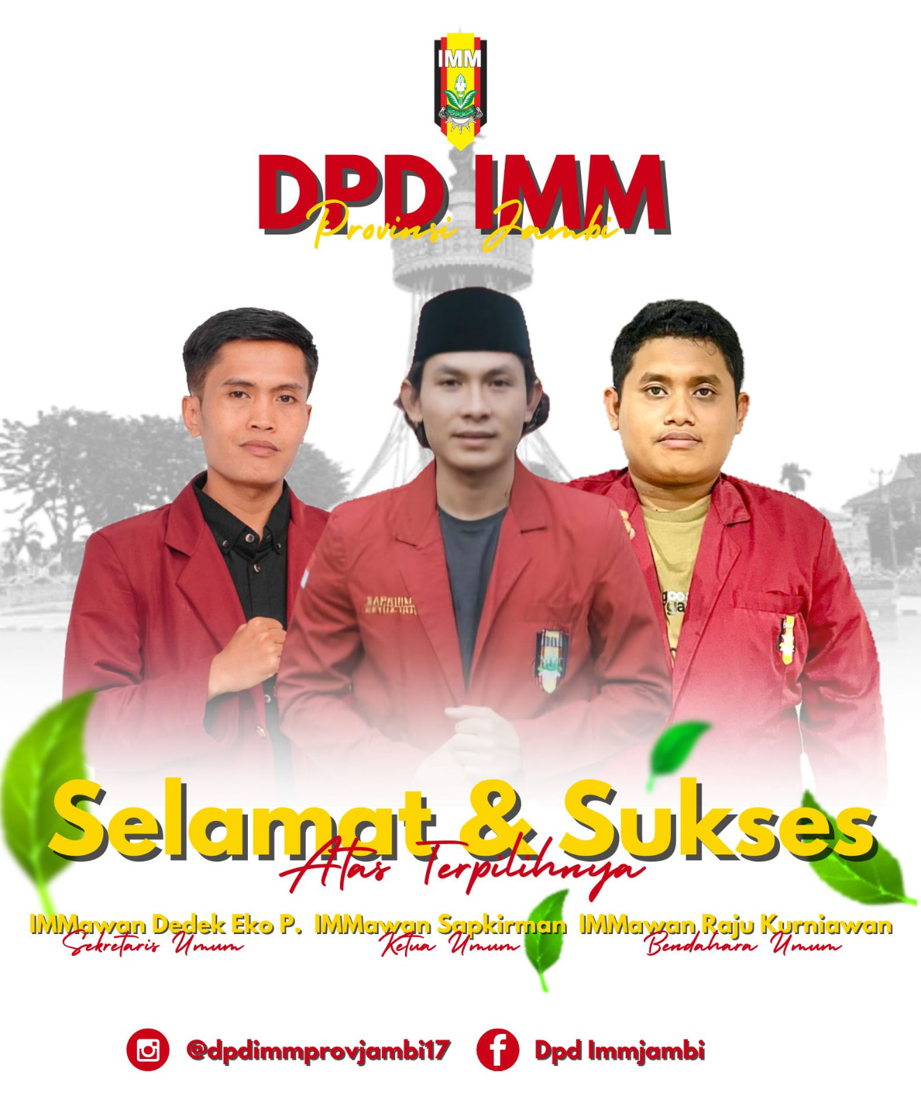 Musda DPD IMM Jambi, Sapkirman Terpilih Jadi Ketum, Dedek Eko Pratama Sekum