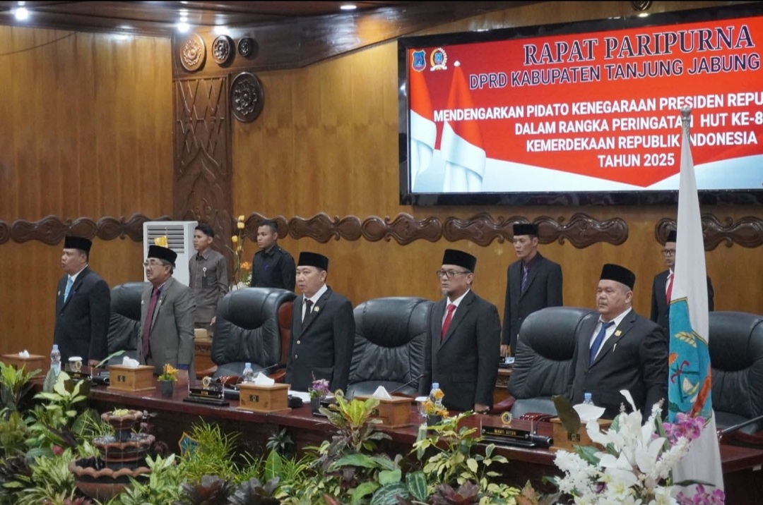 DPRD Tanjab Barat Gelar Rapat Paripurna Dengarkan Pidato Kenegaraan HUT ke-80 RI